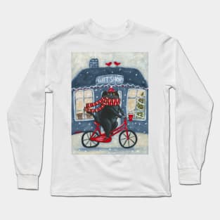 Christmas Gift Shop Bicycle Ride Long Sleeve T-Shirt